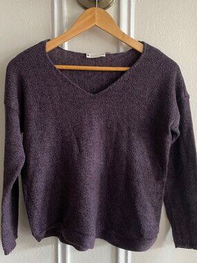 Purple and Black Sweater with 3/4 sleeves